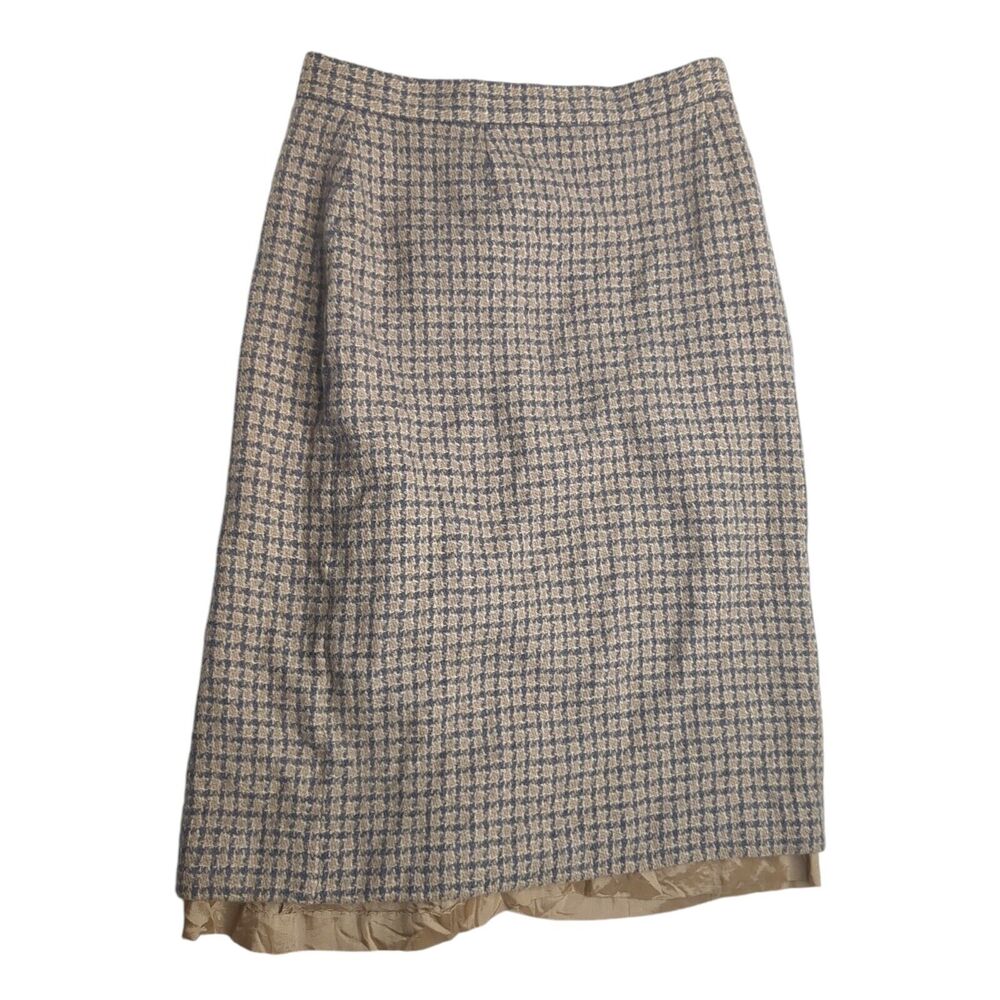 Vintage Wool Pencil Skirt Size 10 (27x23.5) JH Collectibles Lined Plaid Midi 90s